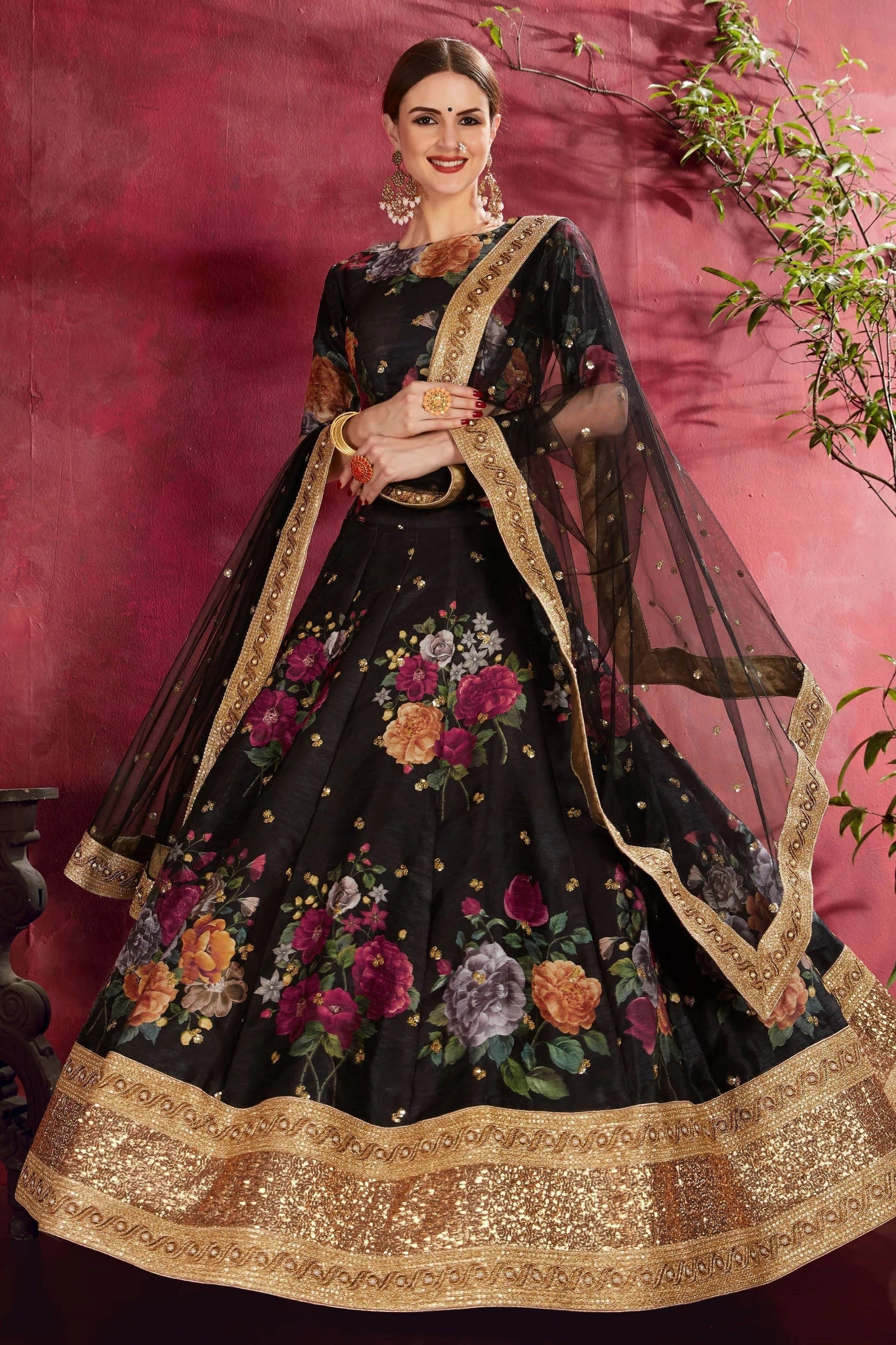 Black Banglori Silk Designer Lehenga Choli LC1010142 A