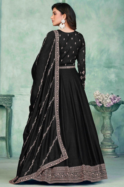 Black Colour Art Silk Anarkali Suit SM1050717 B