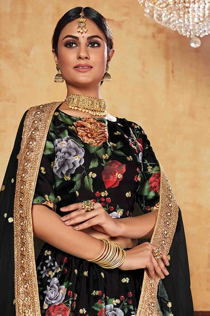 Black Colour Art Silk Designer Lehenga Choli LC1240038 A