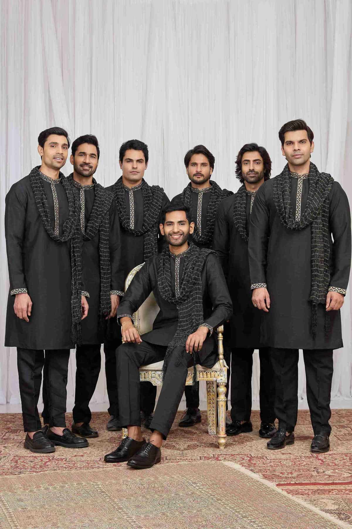 Black Colour Art Silk Embroidery Work Kurta Pajama With Dupatta