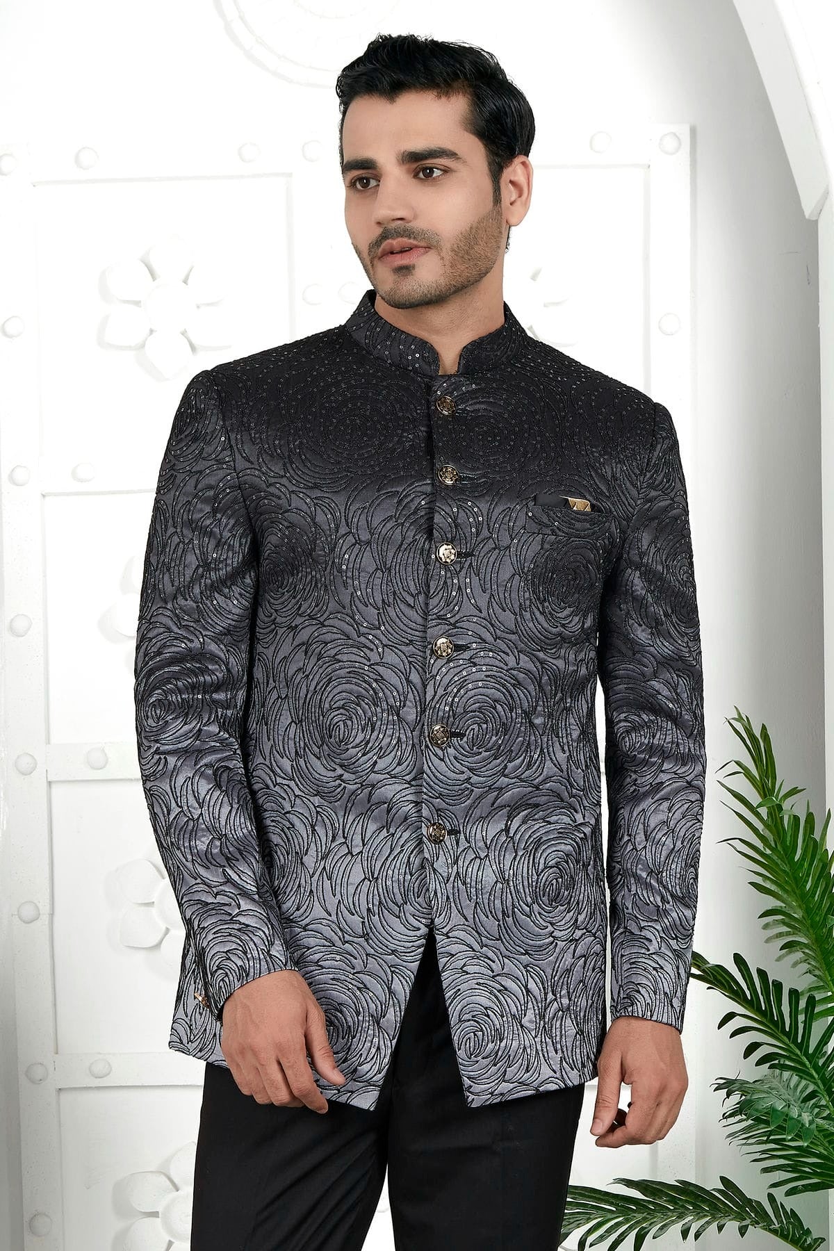 Black Colour Art Silk Jodhpuri Jacket JP1230112 A