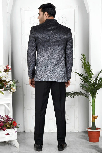 Black Colour Art Silk Jodhpuri Jacket JP1230112 B