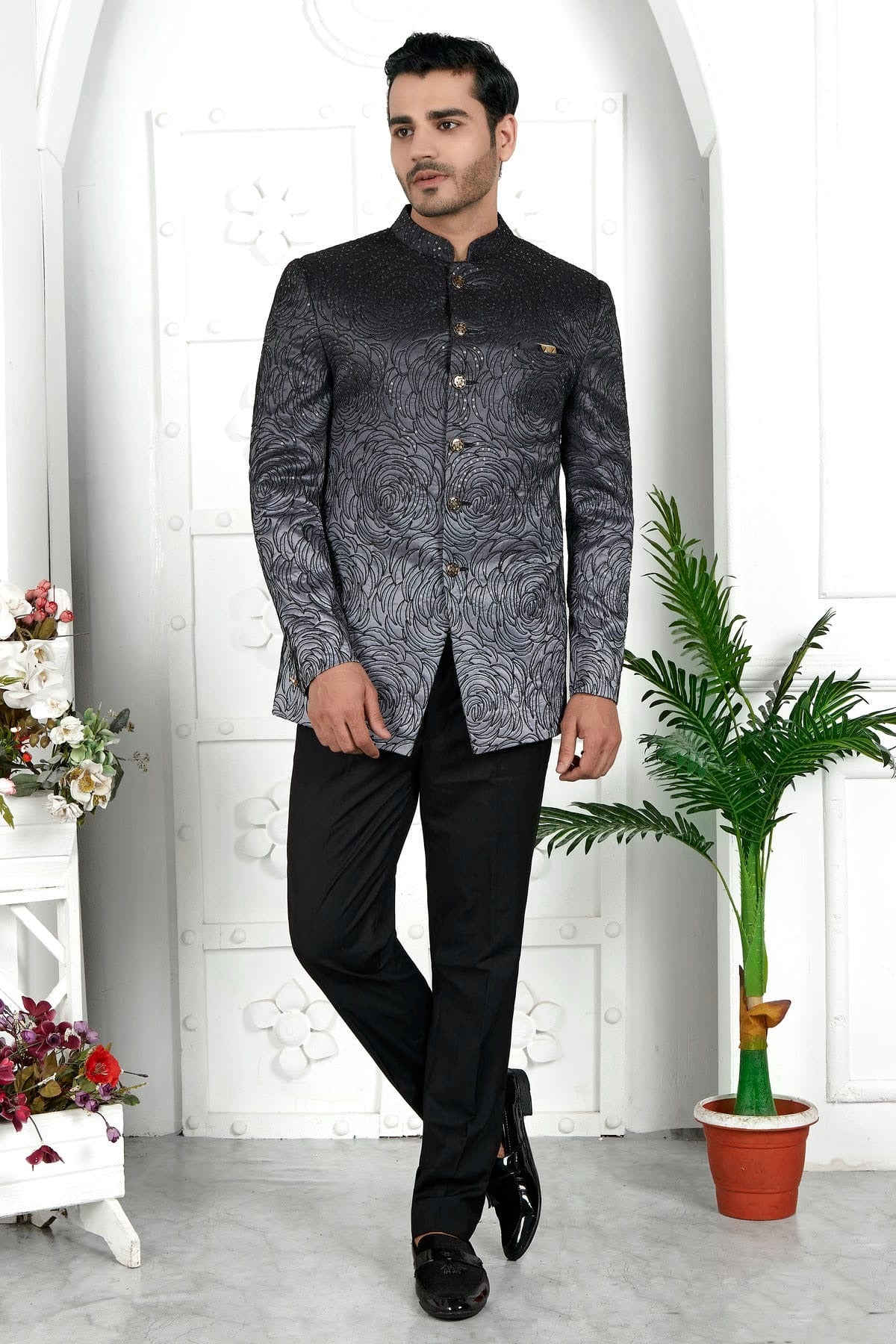 Black Colour Art Silk Jodhpuri Jacket JP1230112