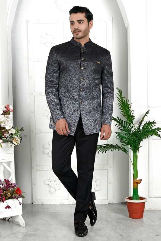 Black Colour Art Silk Jodhpuri Jacket JP1230112