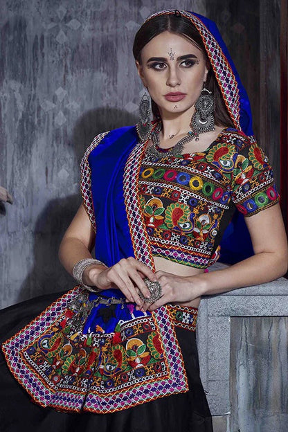 Black Colour Art Silk Navratri Lehenga Choli LC1240059 A