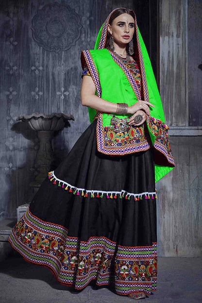 Black Colour Art Silk Navratri Lehenga Choli LC1240061