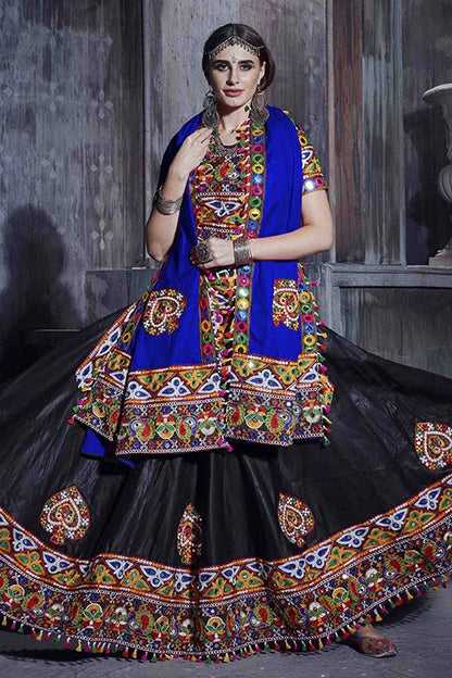Black Colour Art Silk Navratri Lehenga Choli LC1240067