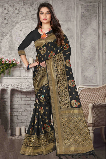 Black Colour Banarasi Art Silk Traditional Saree SD1120710
