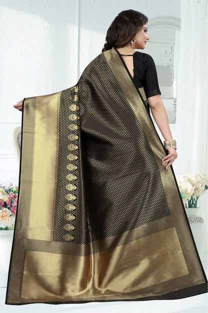Black Colour Banarasi Art Silk Woven Saree SD1120780 A
