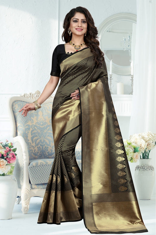 Black Colour Banarasi Art Silk Woven Saree SD1120780