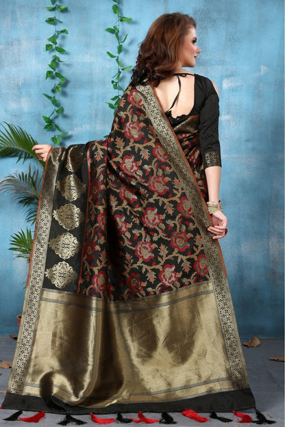 Black Colour Banarasi Art Silk Woven Saree SD1120793 A