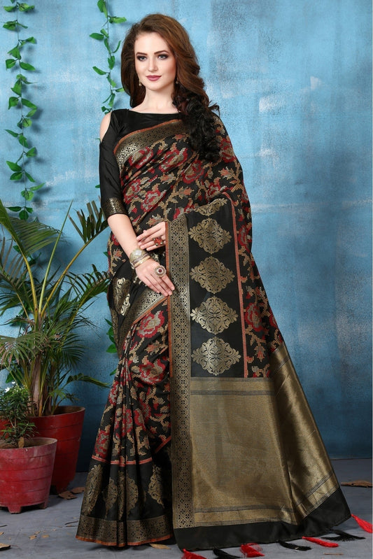 Black Colour Banarasi Art Silk Woven Saree SD1120793