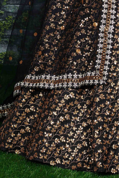 Black Colour Banglori Silk Lehenga Choli LC1010011 C