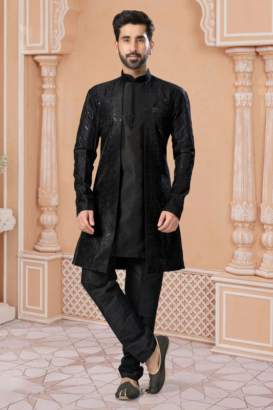 Black Colour Banglori Silk Sherwani SH1040549