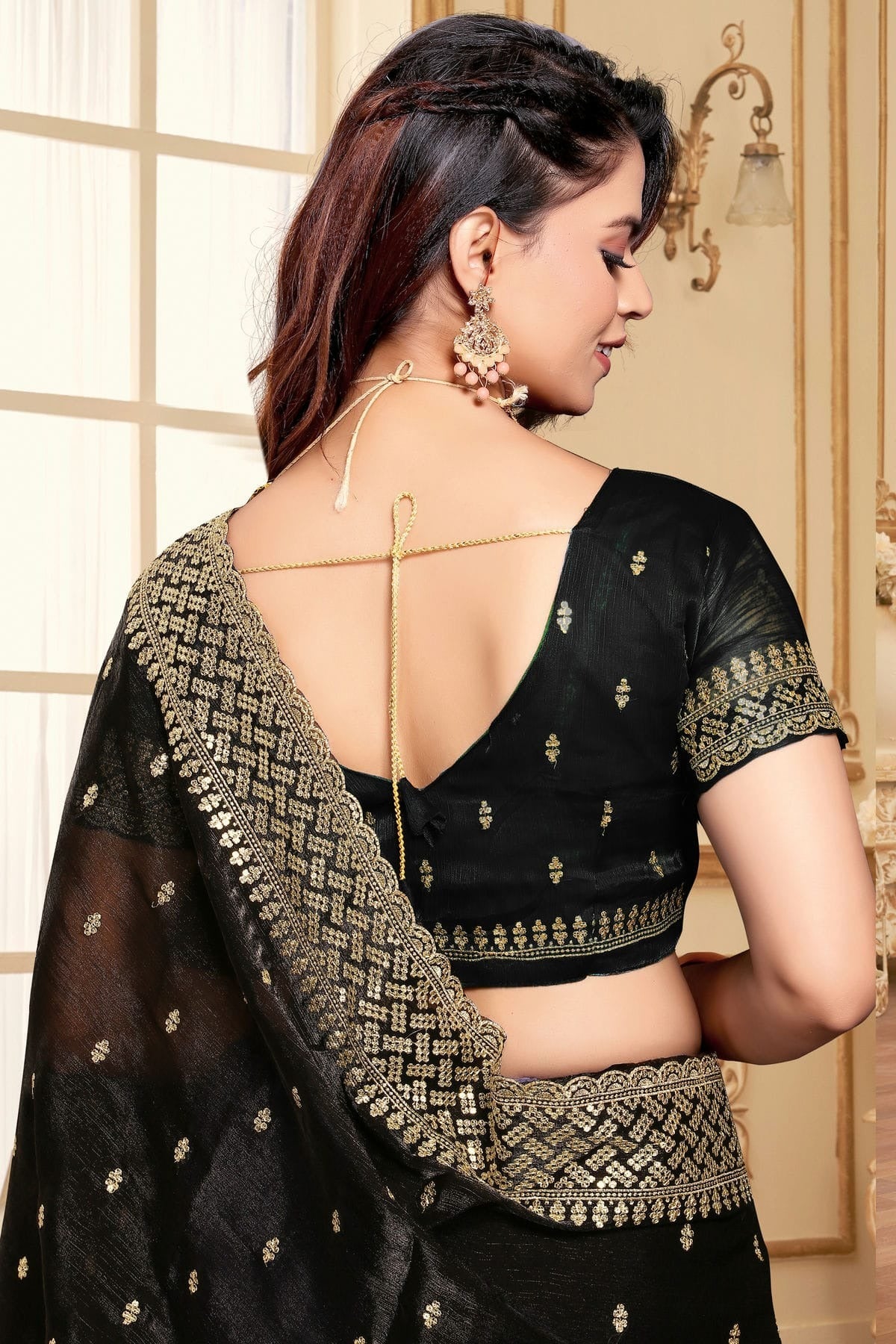 Black Colour Burberry Silk Designer Saree SD1121838 A