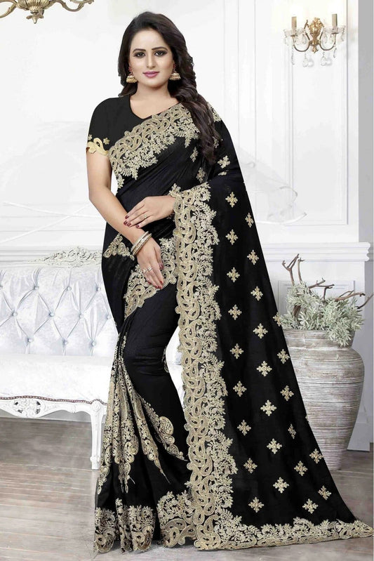 Black Colour Cherry Silk Designer Saree SD1120485