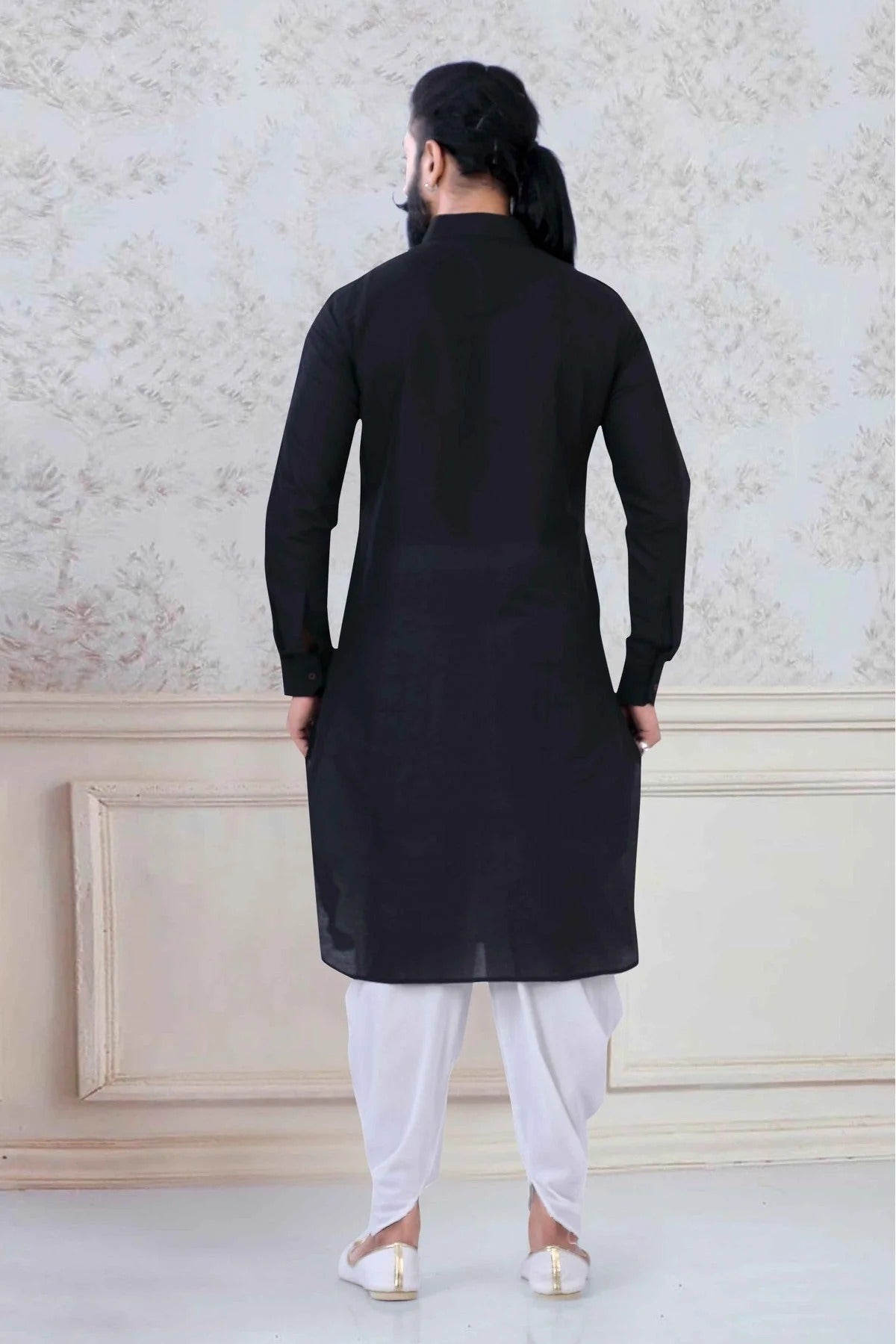 Black Colour Cotton Festival Wear Dhoti Kurta KP1130062 A