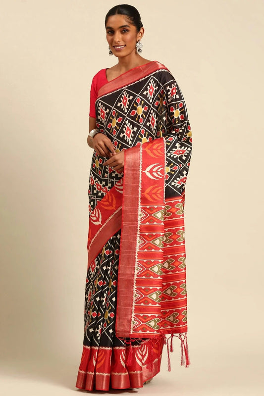 Black Colour Cotton Printed Saree SD1102407