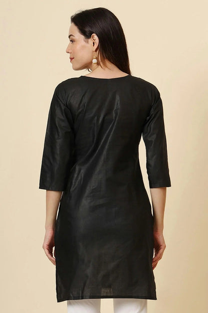 Black Colour Cotton Readymade Top TP1110880 A