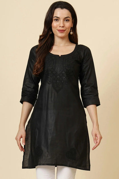Black Colour Cotton Readymade Top TP1110880