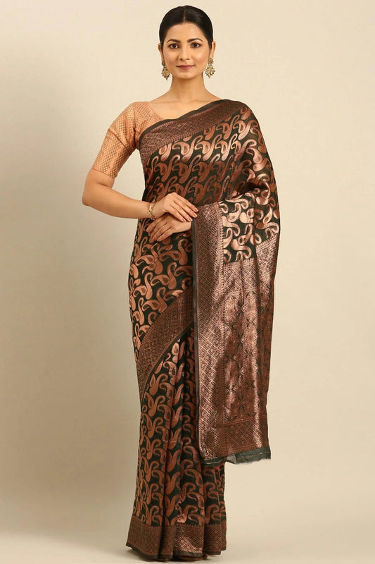 Black Colour Cotton Traditional Saree SD1102503