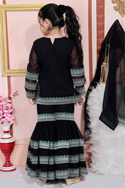 Black Colour Faux Georgette Party Wear Sharara Suit GW1070021 A