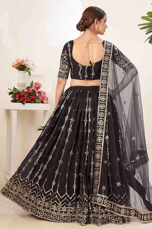 Black Colour Georgette Designer Lehenga Choli LC1240026 A