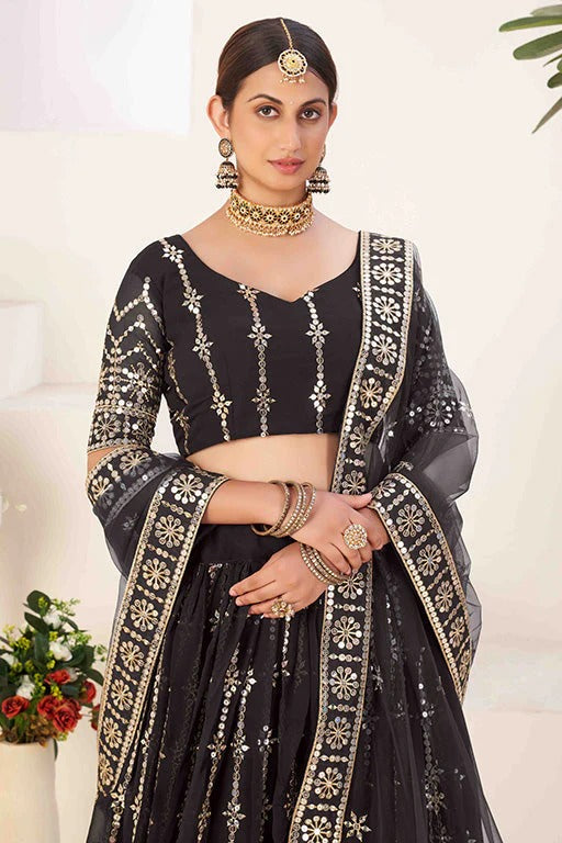 Black Colour Georgette Designer Lehenga Choli LC1240026 B