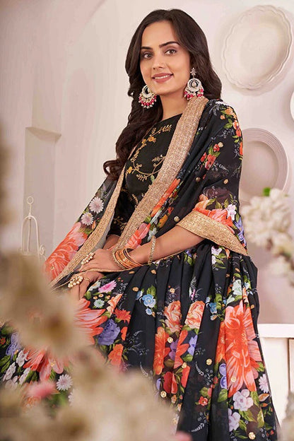 Black Colour Georgette Designer Lehenga Choli LC1240048 B