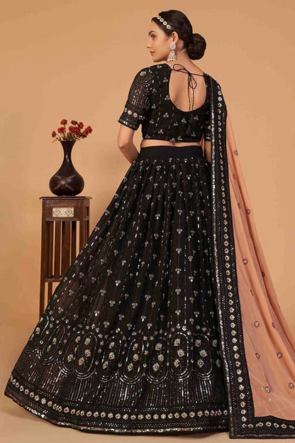 Black Colour Georgette Designer Lehenga Choli LC1240096 A