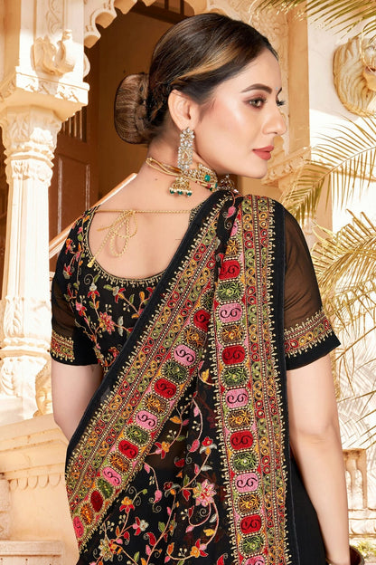 Black Colour Georgette Designer Saree LC1121303 A