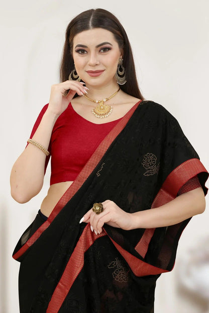 Black Colour Georgette Designer Saree LC1121312 A