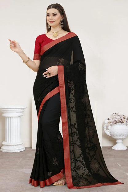 Black Colour Georgette Designer Saree LC1121312