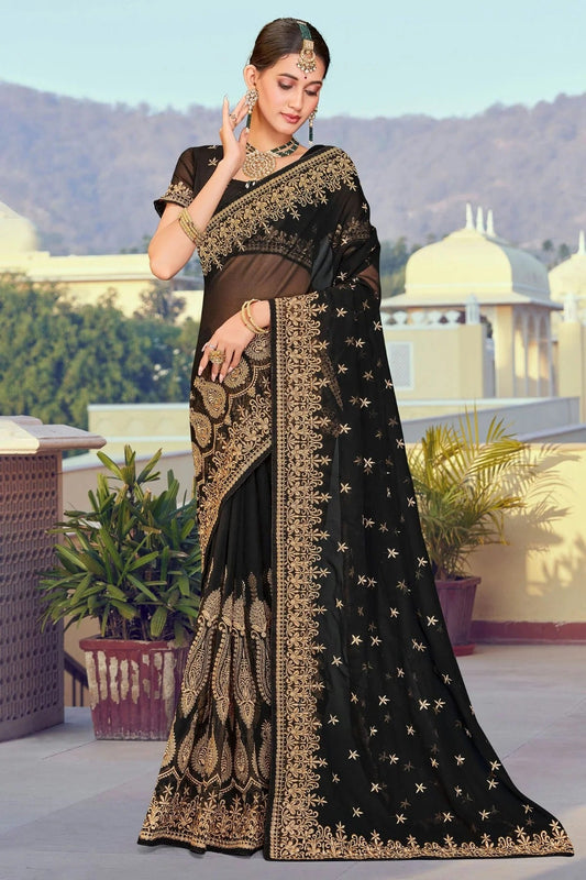 Black Colour Georgette Designer Saree LC1121375