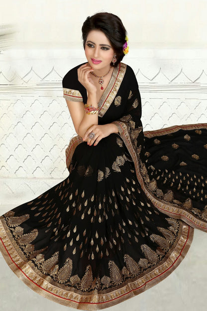 Black Colour Georgette Designer Saree LC1121541 A