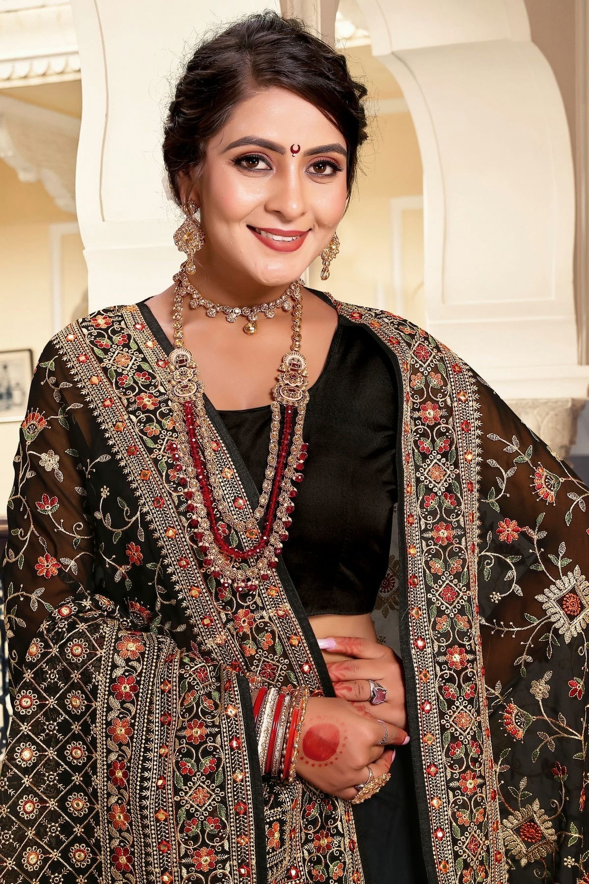 Black Colour Georgette Designer Saree LC1121640 A