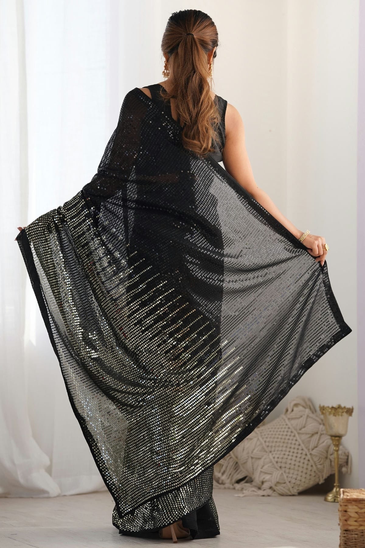 Black Colour Georgette Designer Saree SD1111952 A