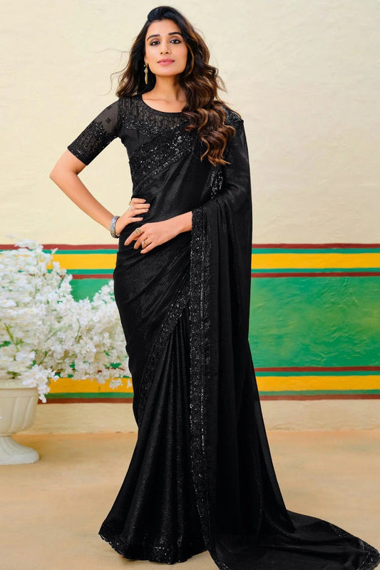 Black Colour Georgette Designer Saree SD1112150