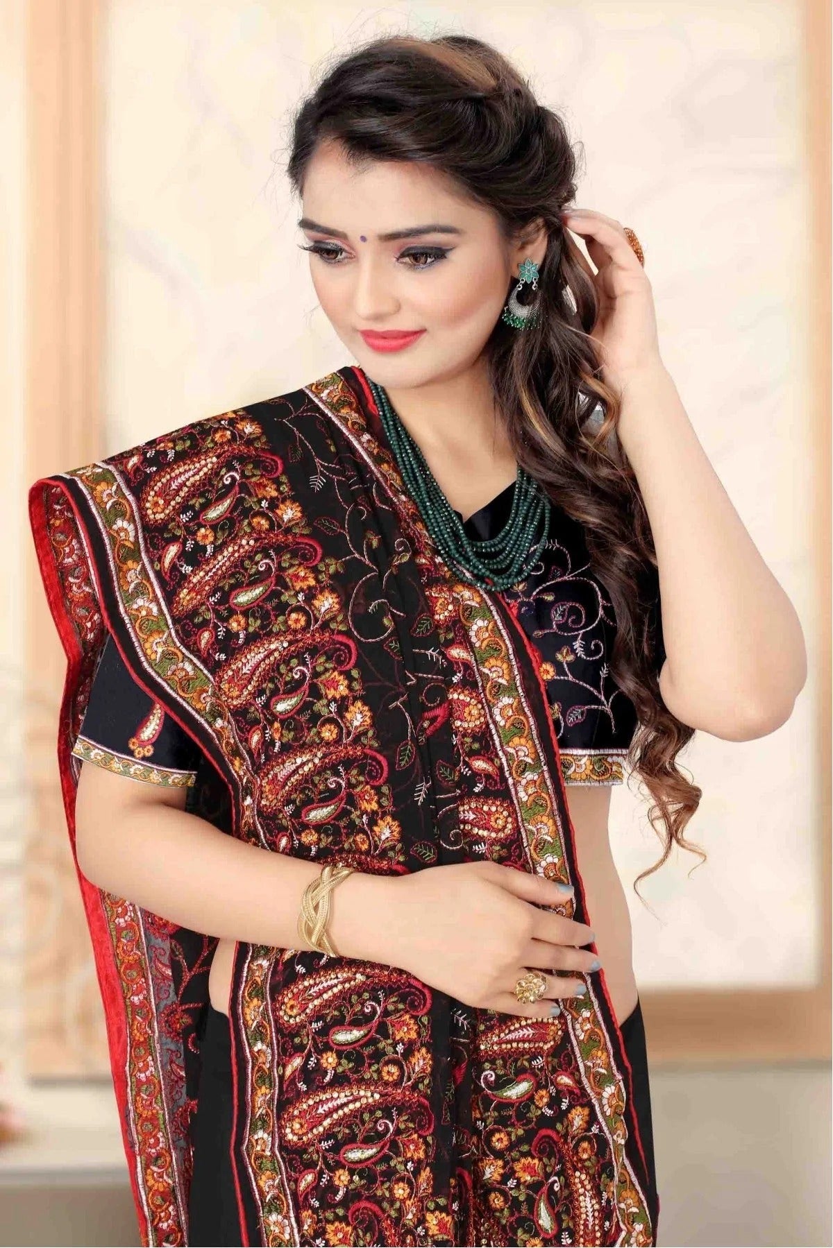 Black Colour Georgette Designer Saree SD1120725 A