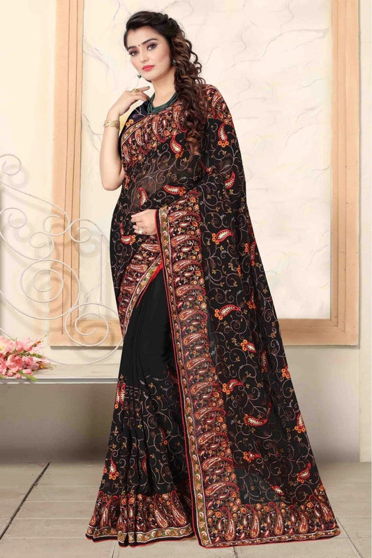 Black Colour Georgette Designer Saree SD1120725