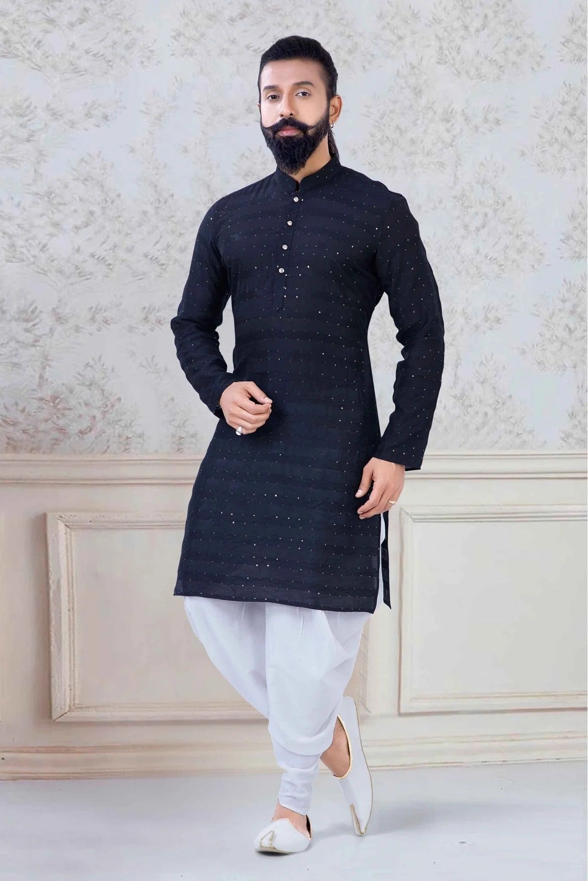 Black Colour Georgette Festival Wear Dhoti Kurta KP1130069