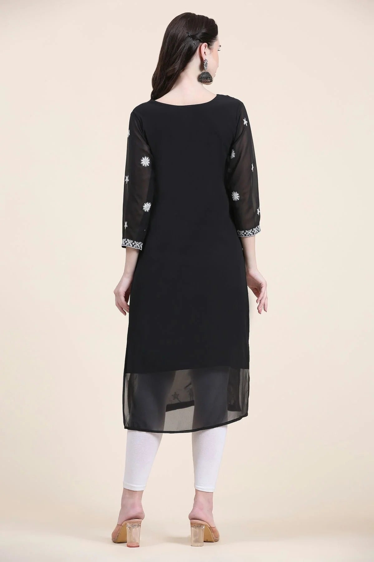 Black Colour Georgette Kurti KR1111290 A