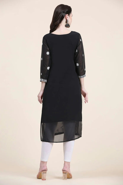 Black Colour Georgette Kurti KR1111290 A