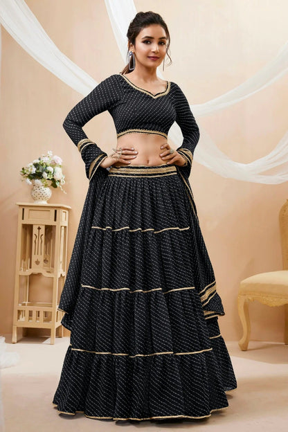 Black Colour Georgette Lehenga Choli LC1010278