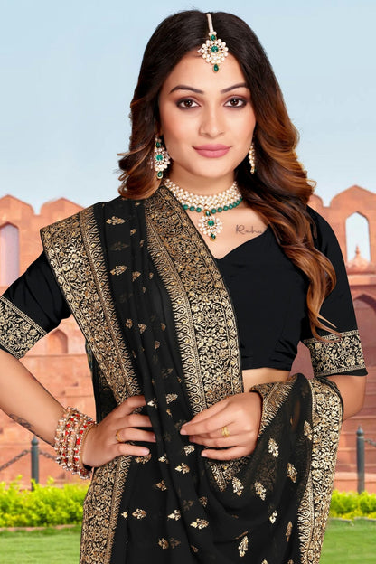 Black Colour Georgette Saree SD1090859 A