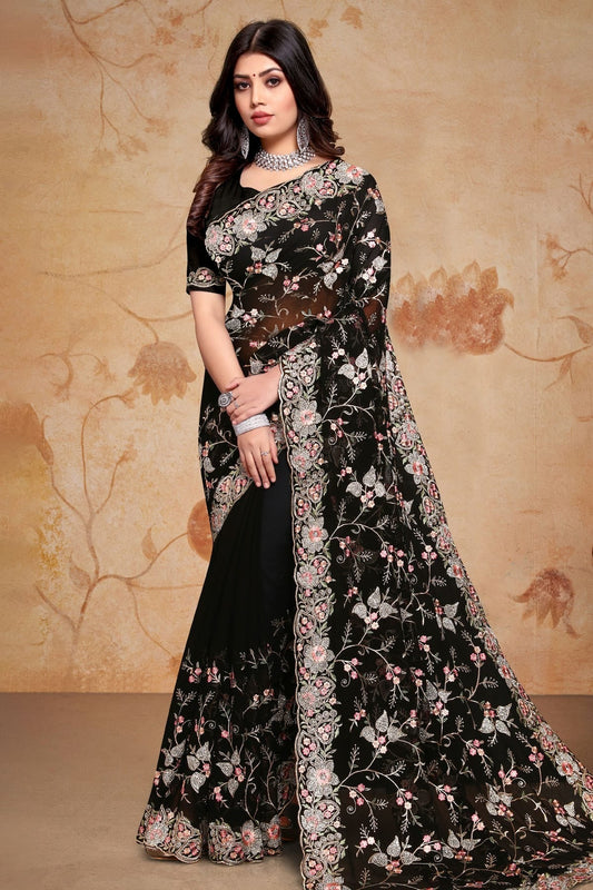 Black Colour Georgette Saree SD1091023