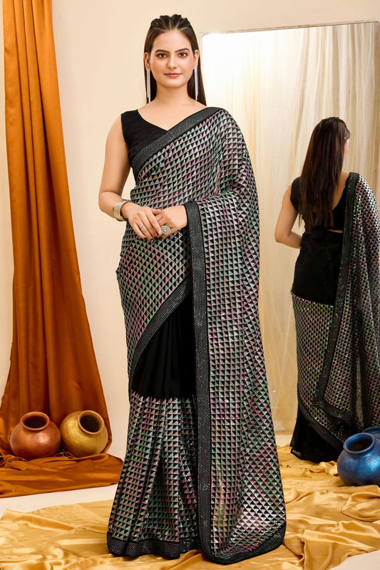 Black Colour Georgette Saree SD1110421