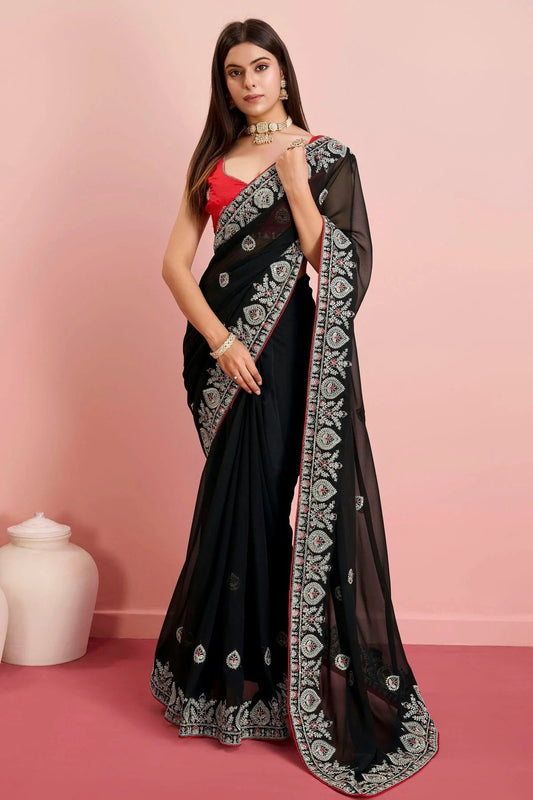 Black Colour Georgette Saree SD1110472