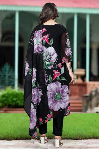 Black Colour Georgette Stitched Suit SS1113309 A