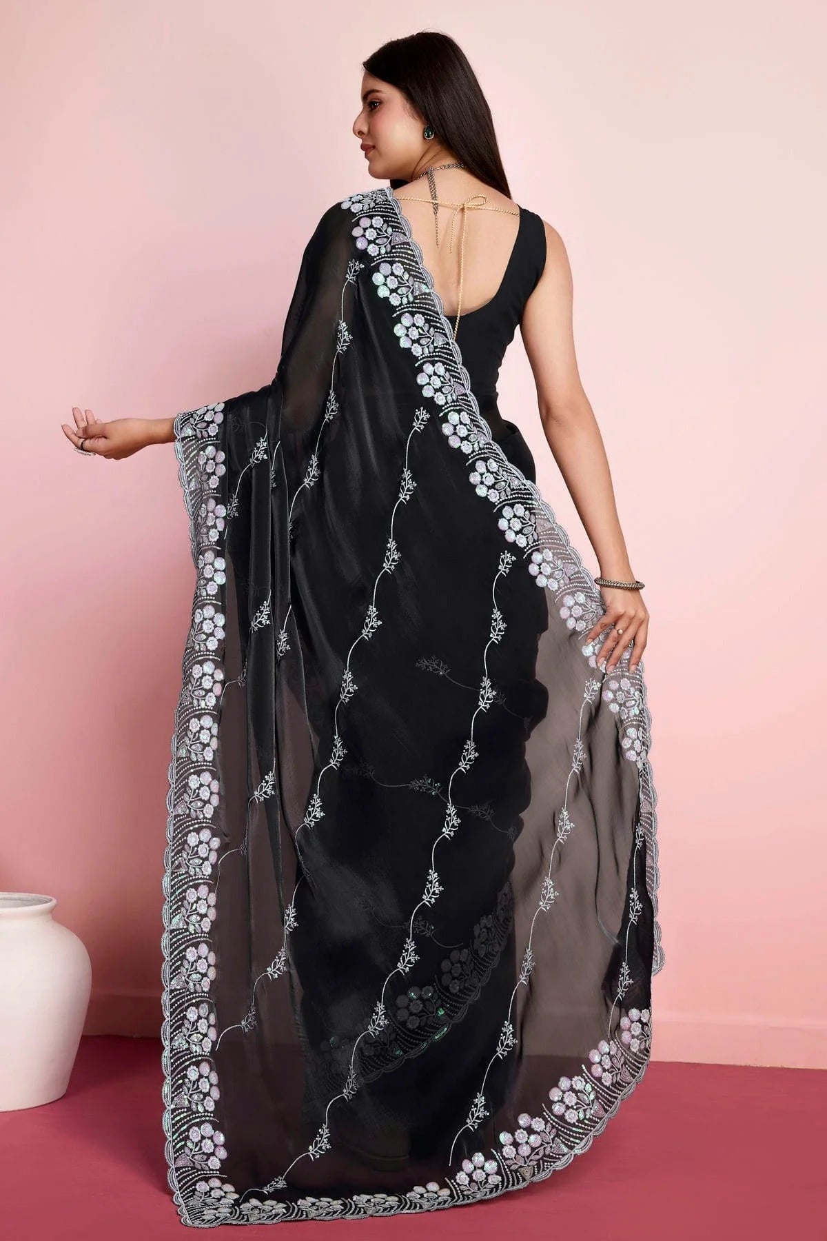 Black Colour Jimmy Choo Saree SD1110458 A